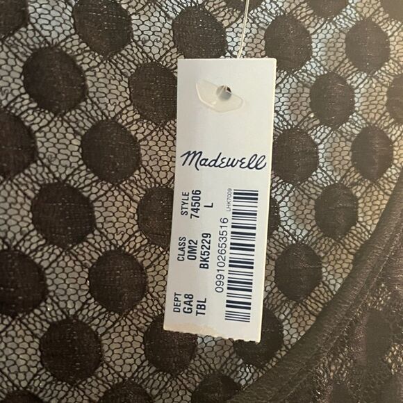NWT MADEWELL hi line sheer black tank shell size Large - Picture 3 of 7